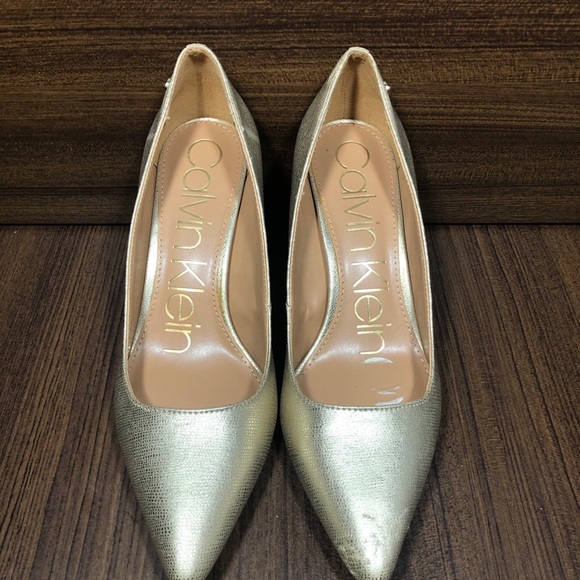 Calvin klein womens gold heels Size 6.5 - Picture 2 of 7